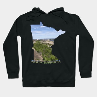 Minnesota State Outline (Duluth and Aerial Lift Bridge) Hoodie